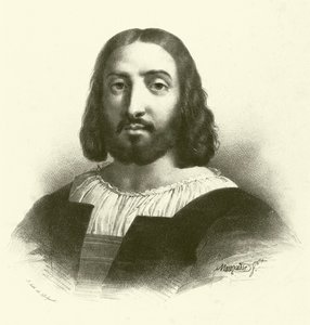 Raffaello Sanzio da Urbino, kjent som Raphael, portrett (gravering) av French School