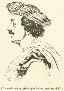 Rammohun-Roy, indisk filosof, døde i 1833 (gravering) av French School