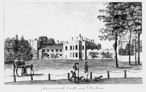Ravensworth Castle nær Durham, 1800-tallet av French School