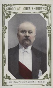Raymond Poincare, president i den franske republikken (farget bilde) av French School