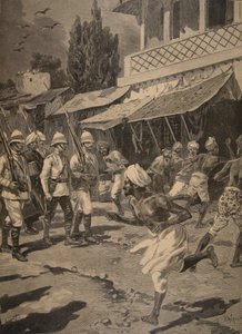 Rebellion in Bombay, illustrasjon fra Le Petit Journal: Supplement illustre, 1898 av French School
