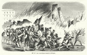 Opprørere driver østerrikerne ut av Bologna, Italia, 1848 av French School
