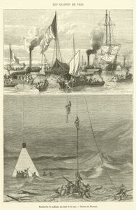 Søk etter millioner på bunnen av havet (gravering) av French School