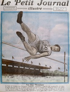 Rekordhøydehopp ved de 8. olympiske leker, Paris, 1924, omslagsillustrasjon fra Le Petit Journal 20. juli 1924