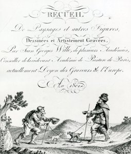 Recueil de Paysages et autres figures, dessinees et Artistement Gravees by Johann Georg Wille av French School