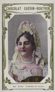 Dronning Nathalie av Serbia (farget bilde) av French School