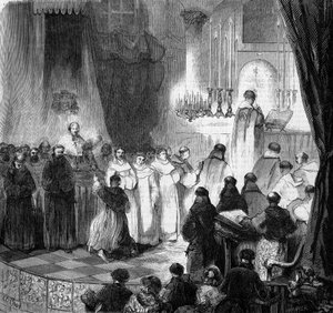 Religious Ceremony: fete of Saint Dominique (August 8) celebrated inside the old church of the Carmes in Paris av French School