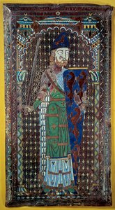 Representasjon av Geoffroi V (Geoffroy) Le Bel Plantagenet (greve av Maine og Anjou, hertug av Normandie) (1113-1151) Gravplakett i e-post. 1151. Museum of Tesse. Le Mans av French School