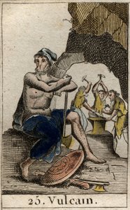 Representation of Vulcan, god of fire, forge and volcanoes. (Vulcan, god of fire and volcanoes). From “Mythology of Youth” by Pierre Blanchard 1803. av French School