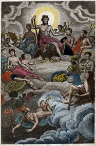 Representation of the Assembly of the Gods on the mount Olympus or Twelve Olympians. from “Mythology of Youth “” by Pierre Blanchard 1803. av French School