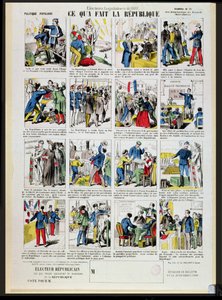 Republikansk propaganda til støtte for stiftelsen av Den tredje republikk, ca. 1881 (se også 162979 og 162980) av French School