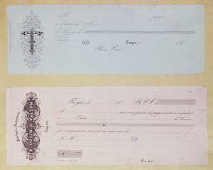 Forespørsler om å betale, utstedt i Troyes på 1840-tallet av French School