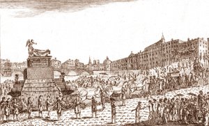 Retur av Voltaires aske (Francois Marie Arouet dit Voltaire av French School