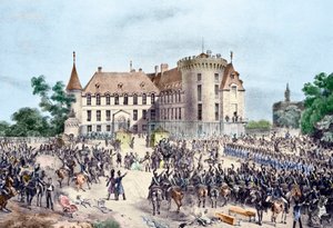 Revolusjonen i 1830, Charles X presenterer til nasjonalgarden (gravering) av French School