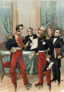 Revolusjonen i juli 1830: "" Du er den beste av republikkene"" setning sagt av La fayette (Lafayette) til hertugen av Orleans, som ble Louis Philippe I (1773-1850), kongen av franskmennene, 26. juli 1830 . av French School