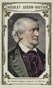 Richard Wagner, musikkkomponist (farget bilde) av French School