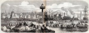 Risorgimento - (Krig mot Østerrike) - Livorno Debarking av en fransk hær kommandert av prins Napoleon (Napoleon Jerome Bonaparte) - 23. mai av French School