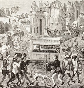 Robert I, hertug av Normandie, blir båret i sitt kull av negre, fra 