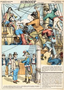 Robert Surcouf (1773-1827) French sailor and corsair, here at boarding of english boat “” Triton””” in 1796, engraving - Robert Surcouf (1773-1827) French sailor and privateer, ici a l