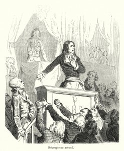 Robespierre anklager (gravering) av French School