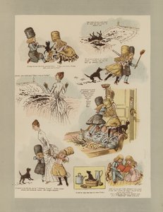 Robinson Crusoe (farge litho) av French School