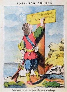 Robinson Crusoe skriver datoen for forliset av French School