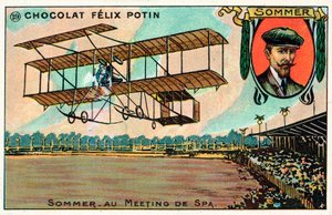 Roger Sommer flyr på Spa Aviation Meeting, Belgia av French School