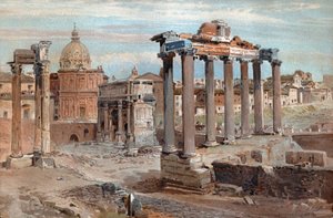 Forum Romanum. romersk forum. (akvarell, ca 1900) av French School