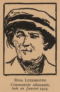 Rosa Luxemburg, tysk kommunistisk revolusjonær myrdet av Frikorpset etter Spartakistopprøret i januar 1919 (lito) av French School