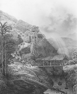Route de Tondano, på Celebes-øyene, fra Voyage de lAstrolabe kommandert av Dumont dUrville av French School