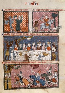 Royal 19 C. I fol.204 Diabolic temptations, fra Le Breviari d