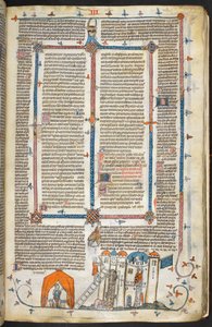 Royal MS 10 iv f.202r Attacking a Fortified Castle and Marginal Decoration, illustrasjon fra 