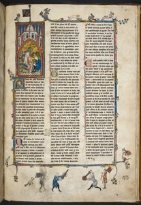 Royal Ms 14 e III f.140r Henry II av England med skriver, illustrasjon fra 