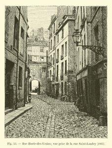 Rue Haute-des-Ursins; utsikt tatt fra rue Saint-Landry, 1865 av French School