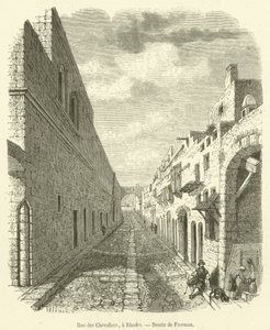Street of the Knights, på Rhodos (gravering) av French School