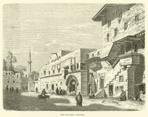 Jødenes gate, på Rhodos (gravering) av French School