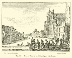 Rue du Temple, i 1650; etter I Sylvester av French School
