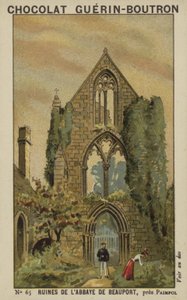 Ruinene av Beauport Abbey, nær Paimpol av French School
