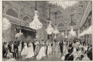 Sadi Carnot (1837-1894) Frankrikes president fra 1887 til 1894 og hans kone i Elysee-palasset - Sadi Carnot, presidenten i den franske republikken og hans kone - Høytidene for presidenten - den nye ballsalen i Palais de L