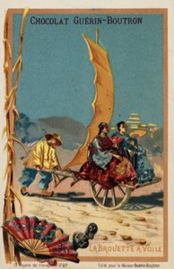 Seildrevet trillebår (chromolitho) av French School