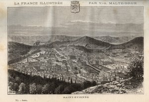 Saint-Etienne (Saint Etienne) - engraving in “” France illustree: geography, history, statistical administration”” by V.-A. Malt-Brown. 1884 av French School