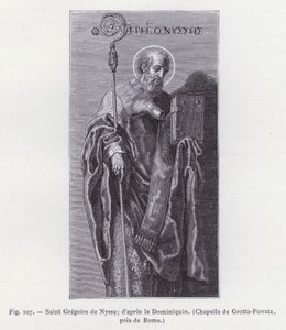 Den hellige Gregor av Nyssa; etter Dominichino, kapell i Grotta-Ferrata, nær Roma (gravering) av French School
