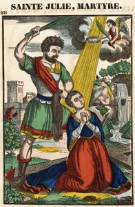 Saint Julia, martyrdom, XIX century spinal image. av French School