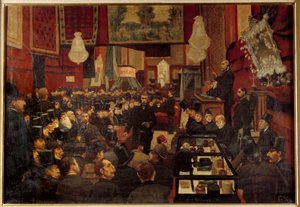 Salg på Encheres på 1800-tallet Anonymt maleri av den franske skolen. av French School
