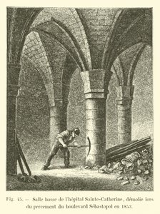 Nedre rom på Sainte-Catherine sykehus, revet under åpningen av boulevarden Sebastopol i 1853 av French School