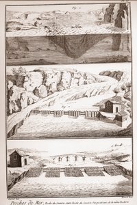Laksefisketeknikker - Encyclopedia or Dictionary of the Sciences, Arts and Professions av Denis Diderot (1713-1784) og Jean d