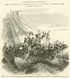 Salong fra 1842, tatt ombord på den engelske skonnerten Le Hasard av Courier, i 1804 (gravering) av French School