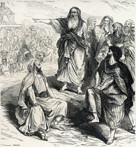 Samuel viser til israelittene farene ved å ha en konge Gravering fra Lahure privatsamling fra 1800-tallet av French School
