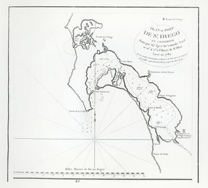 San Diego Bay, California, fra reiseruten til La Perouse av French School