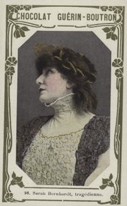 Sarah Bernhardt, tragedienne (farget bilde) av French School